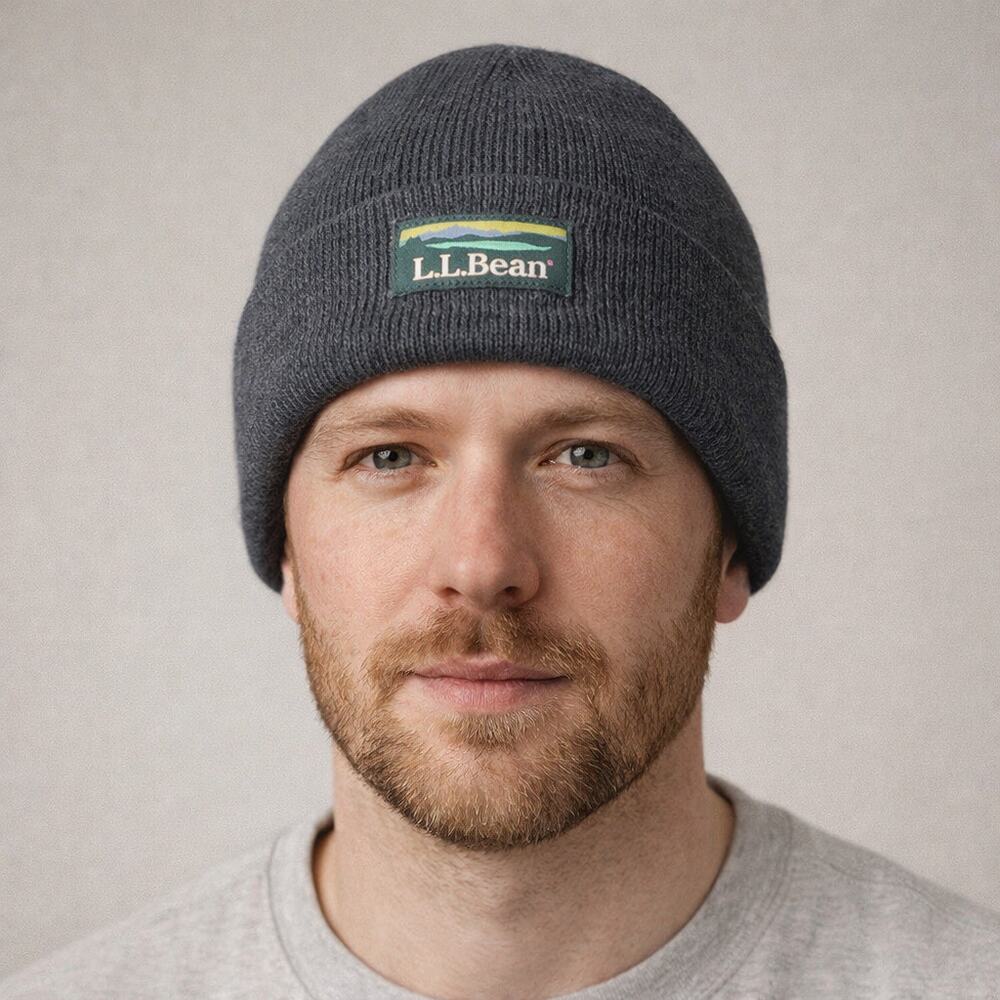 L.L.Bean Adult L.L.Beanie Cuffed Design Gray Acrylic
